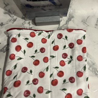 Red Fleece White with Double Red Cherries Print Jersey