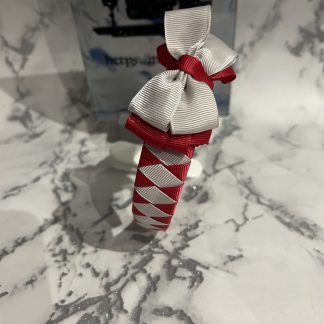 Red Silver Diamond Headband with Bow