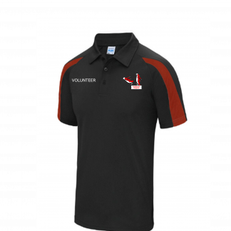 Image example adult volunteer black with red accent polo