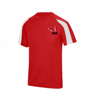 Image example adult red with white accent tee